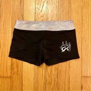 GK Gymnastics Shorts Aly Raisman Black Silver Adult Extra Small AXS